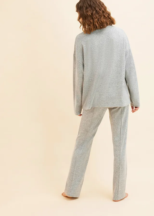 Oversized pyjama van zacht materiaal (2-dlg. set) • grijs gemêleerd • product-page.page-title-suffix
