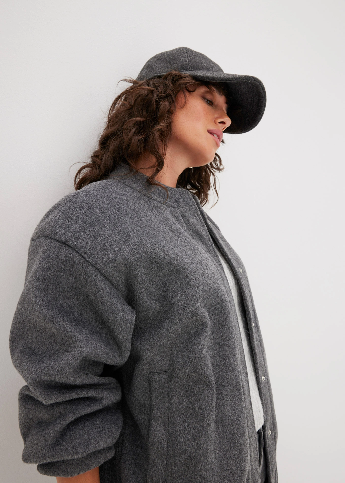 Blouson oversize • anthracite chiné • Boutique bonprix