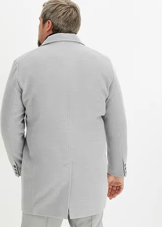 Krátký kabát ve vlněném vzhledu, barva: světle šedý melír