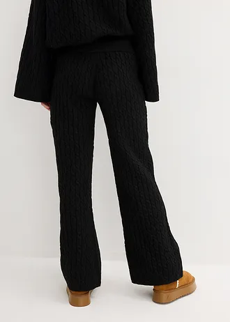 Kötött nadrág fonott mintával • fekete • bonprix áruház