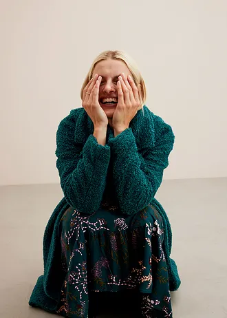 Robe midi 100% viscose • vert profond floral • Boutique bonprix