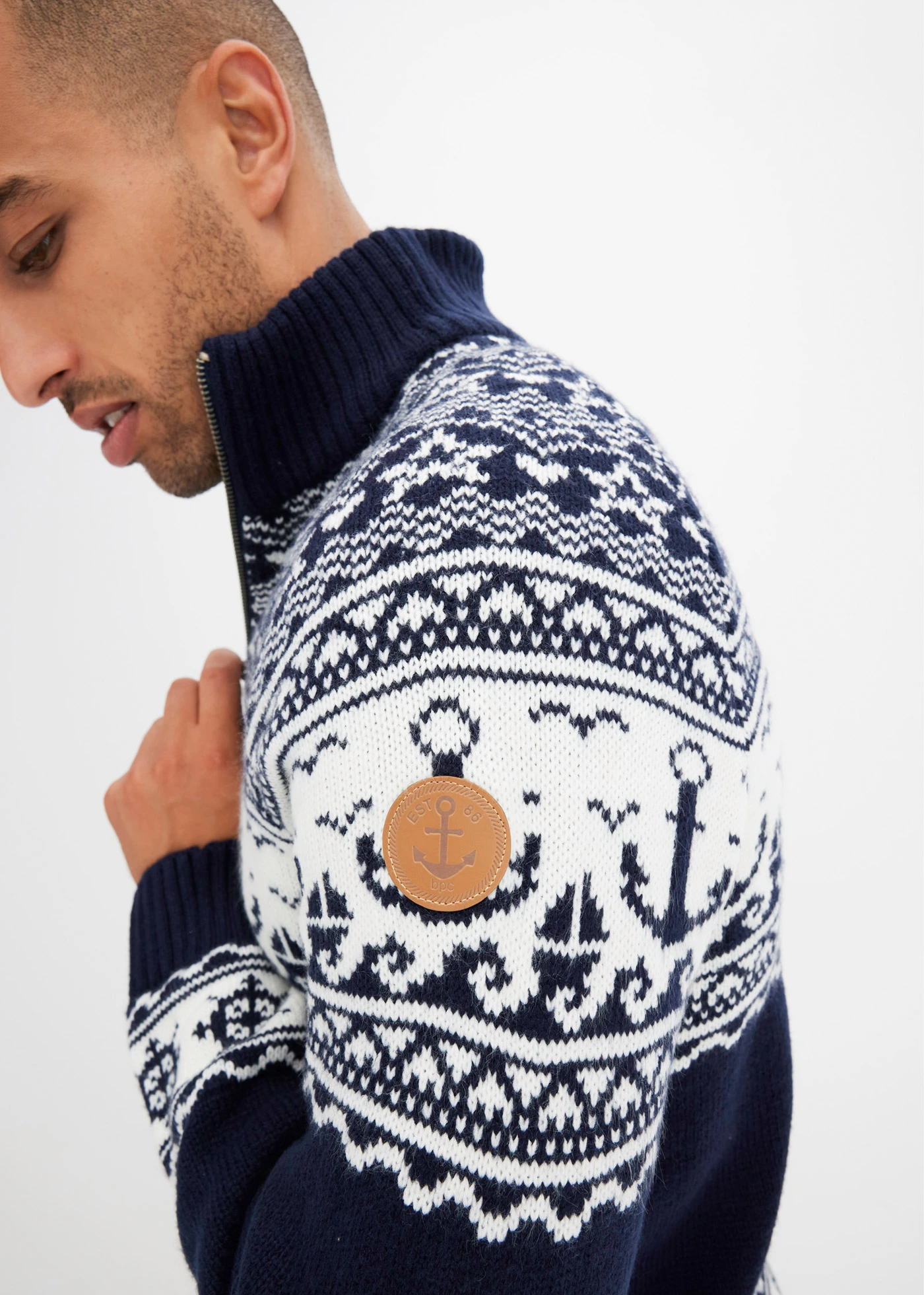 Maritieme Noorse schipperstrui • donkerblauw • bonprix online shop