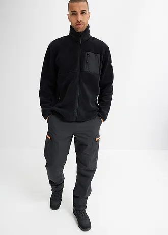 Teddy fleece vest, Kleur: zwart