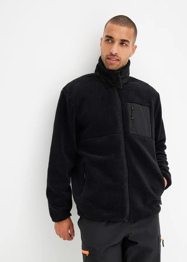 Teddy fleece vest, Kleur: zwart