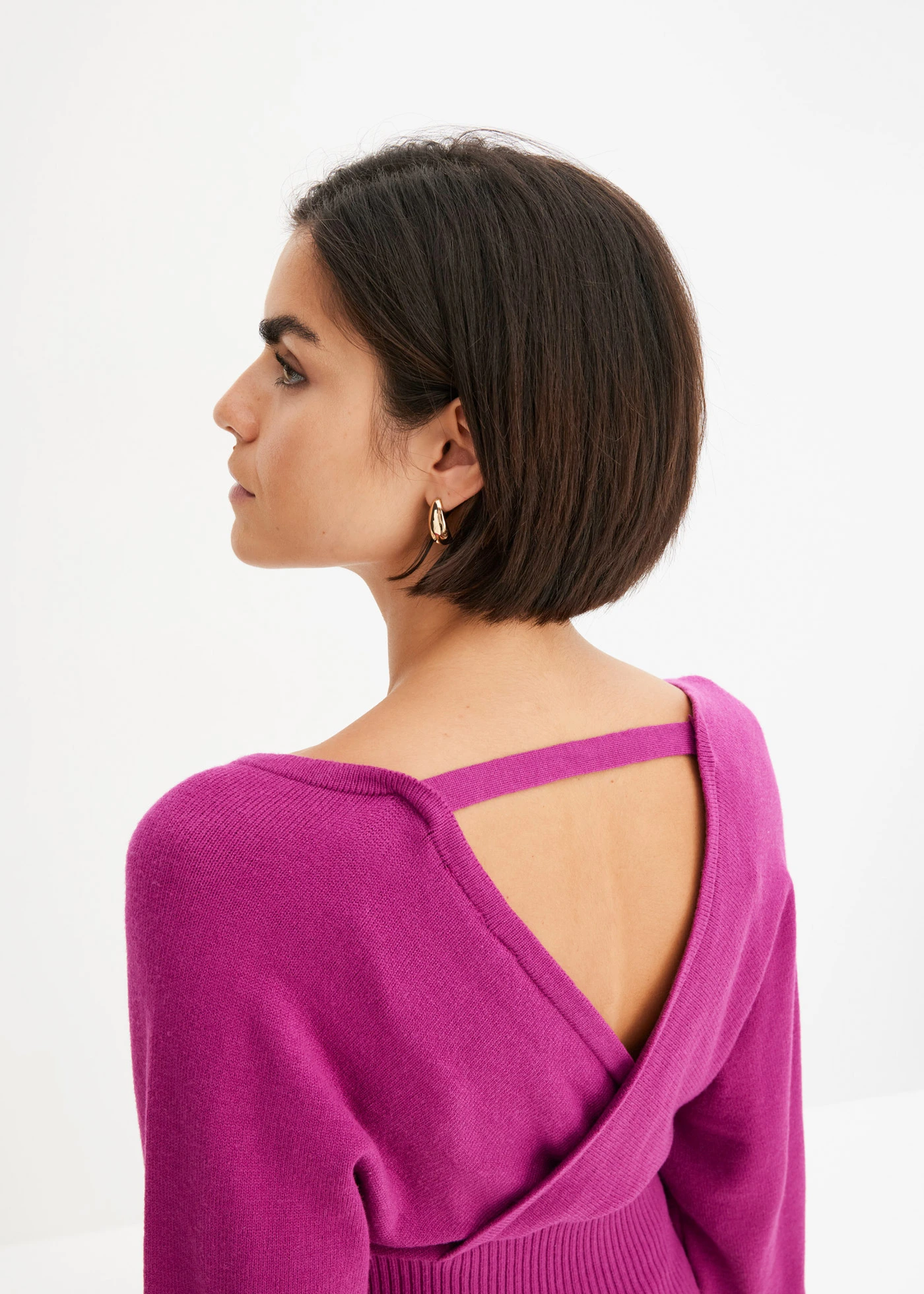 Svetr ze splývavé směsi s viskózou • bobulová • bonprix obchod