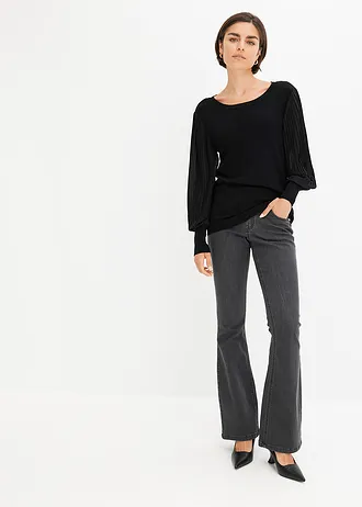 Pull doux en fine maille • noir • Boutique bonprix