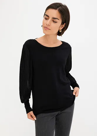 Pull doux en fine maille • noir • Boutique bonprix