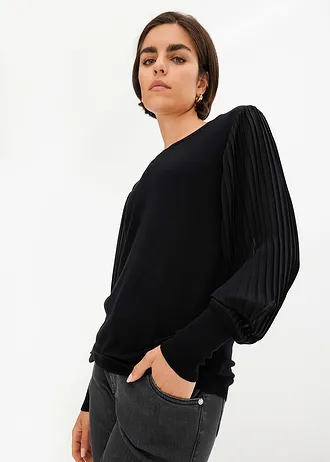 Pull doux en fine maille • noir • Boutique bonprix