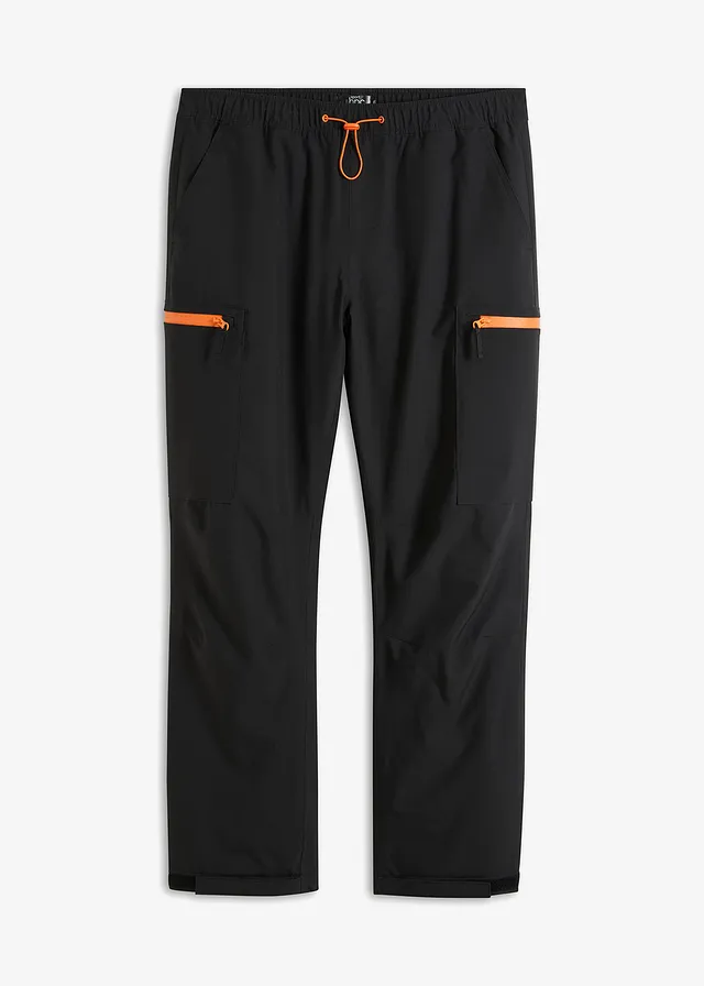 Pantalon cargo imperméable et chaud, coupe ample, Couleur: noir