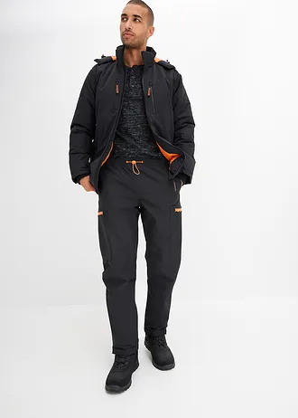 Pantalon cargo imperméable et chaud, coupe ample • noir • Boutique bonprix