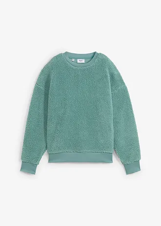 Mikina z medvídkového flísu • kouřově šalvějově zelená • bonprix obchod