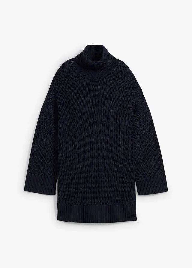 Pull col roulé oversize en coton mélangé