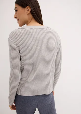 Geribt vest, Kleur: lichtgrijs gemêleerd