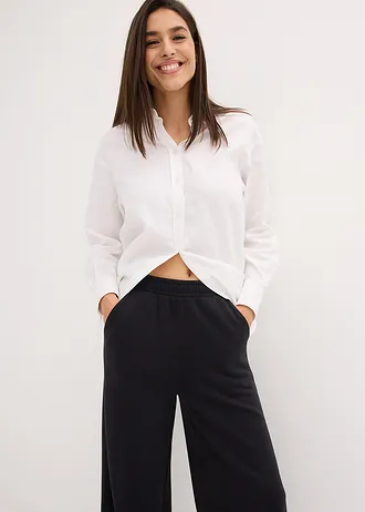 Teplákové kalhoty z bavlněné směsi • černá • bonprix obchod