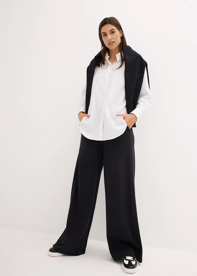 Pantalon sweat en coton mélangé • noir • Boutique bonprix