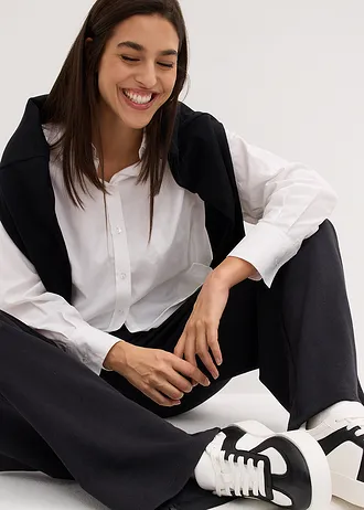 Pantalon sweat de jogging large en coton mélangé • noir • Boutique bonprix