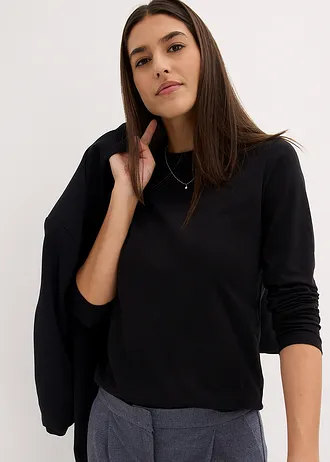 Lot de 2 T-shirts manches longues slim • noir • Boutique bonprix