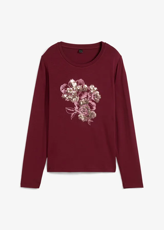 Tričko s dlhým rukávom, s flitrami
