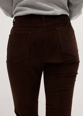 Pantaloni reiați cu stretch • maro închis • magazin bonprix