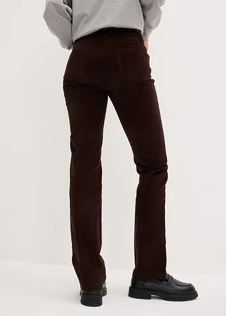 Stretch corduroy broek, straight, Kleur: donkerbruin
