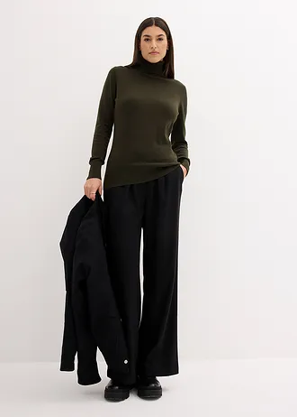 Fijngebreide coltrui, Kleur: nachtolijfgroen