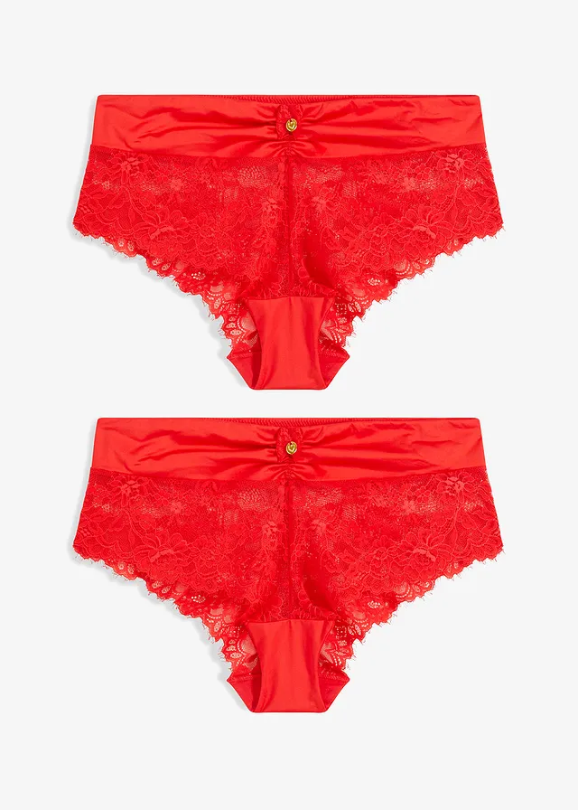 Chiloți panty (2buc.) • roşu-căpşună • magazin bonprix