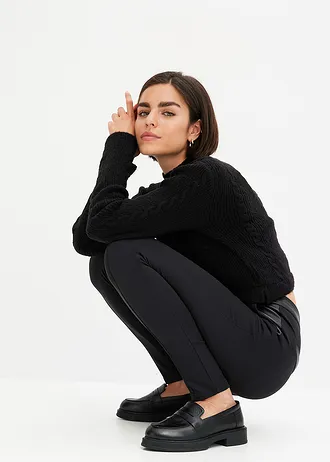 Legging en jersey viscose avec détails enduits • noir • Boutique bonprix
