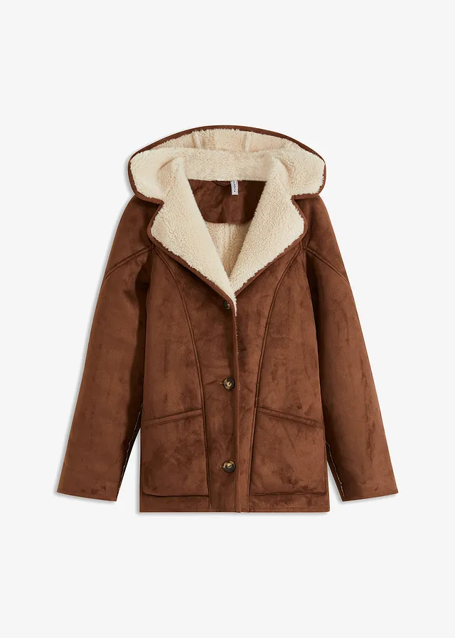 Geacă Shearling cu glugă