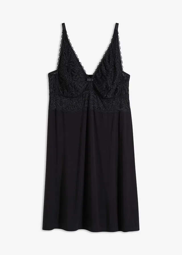 Slipdress van zacht viscose • zwart • bonprix online shop