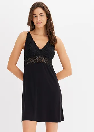 Slipdress van zacht viscose • zwart • bonprix online shop