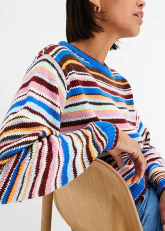 Pull rayé • bleu azur rayures horizontales • Boutique bonprix