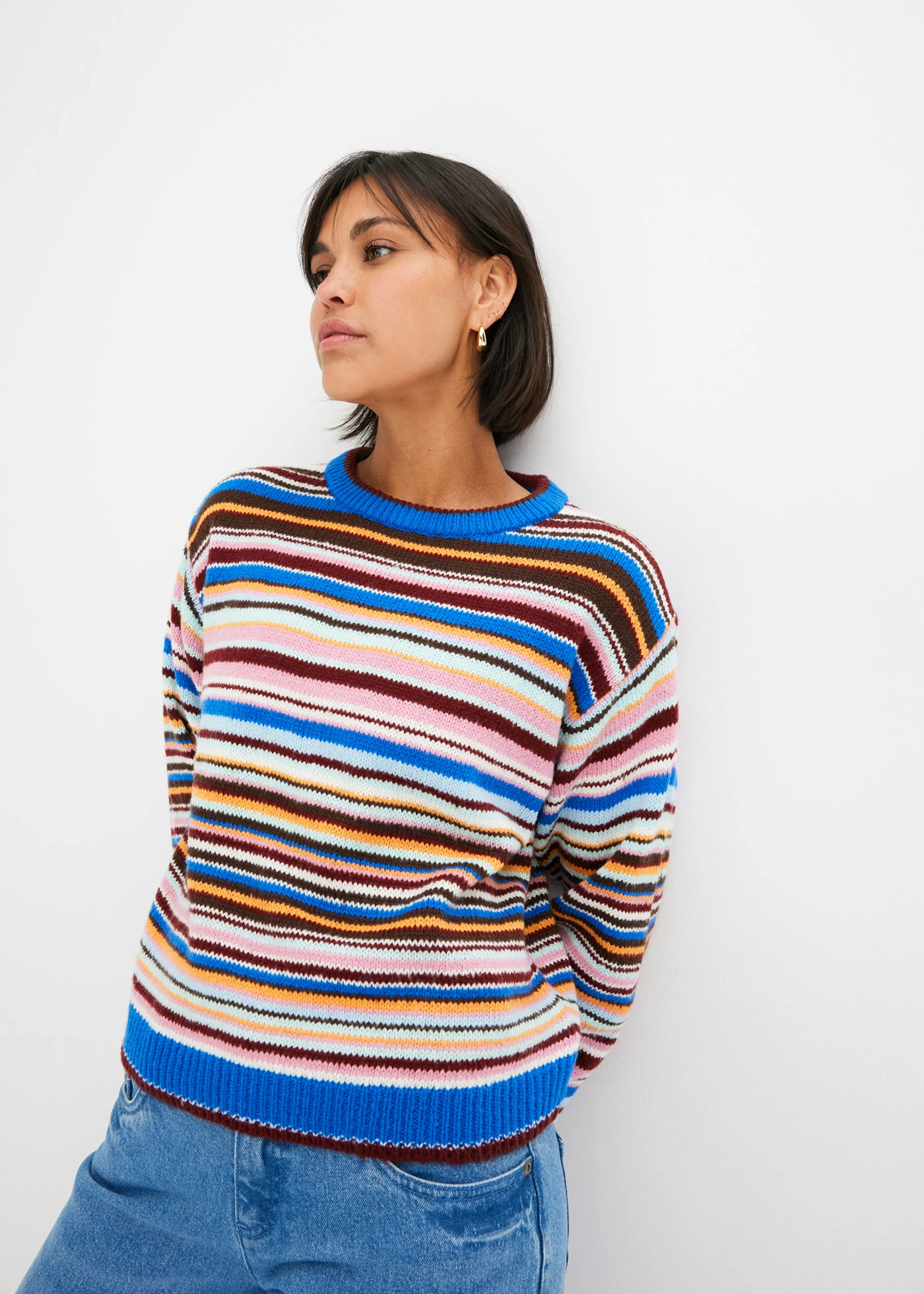 Pull rayé • bleu azur rayures horizontales • Boutique bonprix