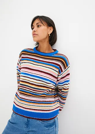 Pull rayé • bleu azur rayures horizontales • Boutique bonprix