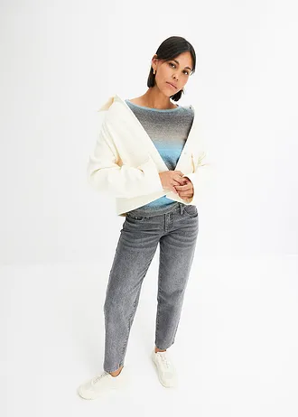 Pull à dégradé de couleurs, Couleur: bleu alpin-gris clair chiné-gris-gris fumée-anthracite