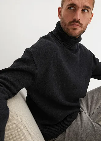 Rolák Loose Fit, s bavlnou • antracitová melírovaná • obchod bonprix