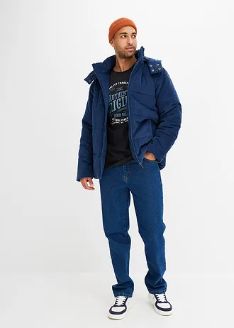 Longsleeve van biologisch katoen (set van 2), Kleur: zwart+blauwpetrol