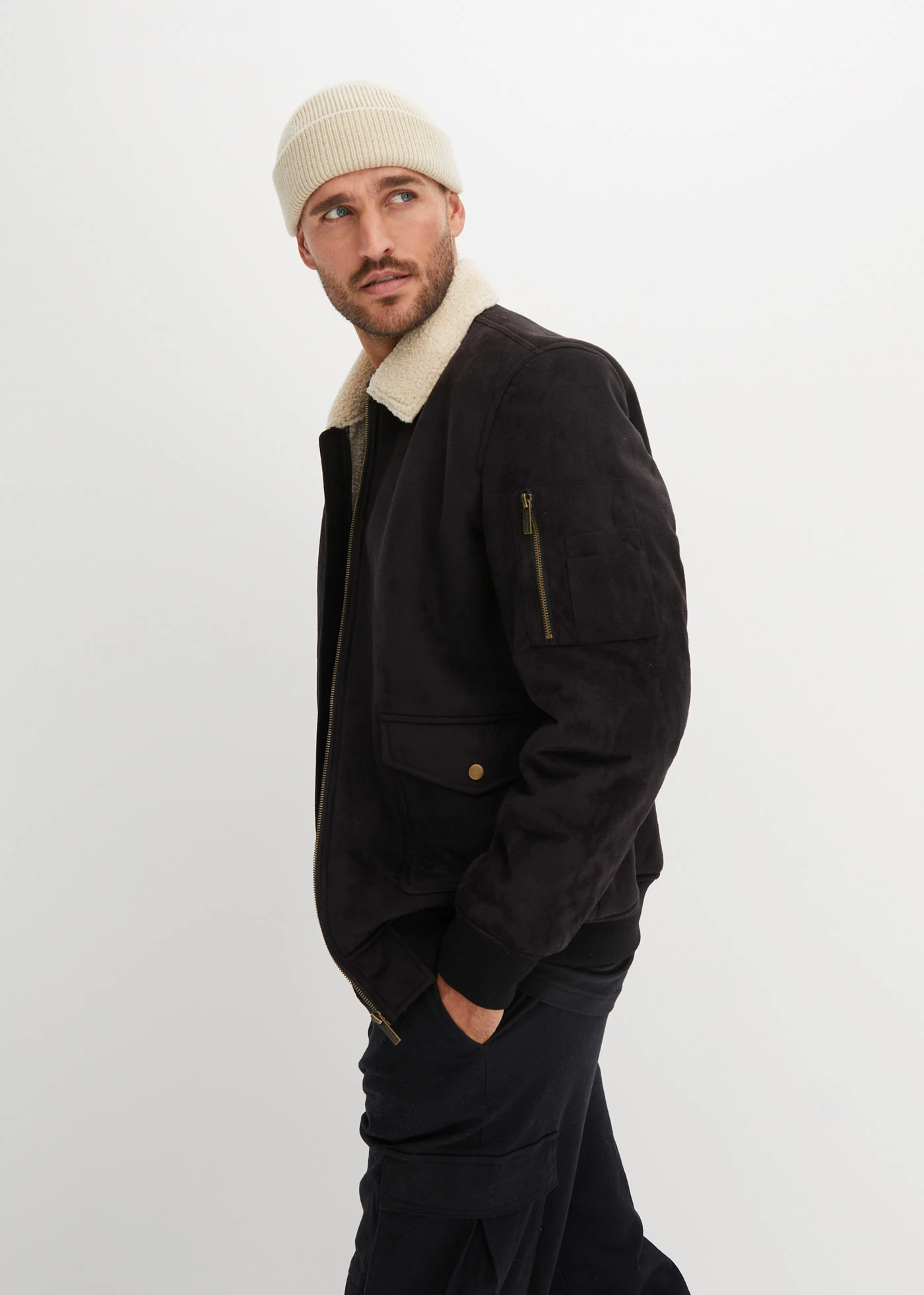 Kurtka ze sztucznej skóry • czarny • bonprix obchod