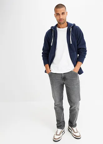 Fleece vest met capuchon, Kleur: donkerblauw