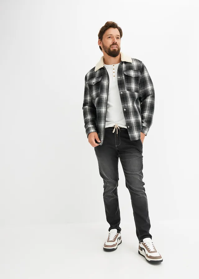 Jean jogger à taille élastiquée regular, fuselé • noir denim • product-page.page-title-suffix
