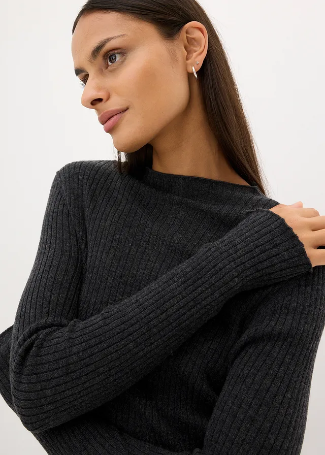 Pull en laine mérinos • gris foncé chiné • product-page.page-title-suffix