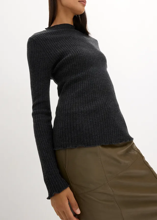 Pull en laine mérinos • gris foncé chiné • product-page.page-title-suffix