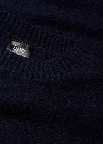 Gebreide oversized jurk, Kleur: donkerblauw