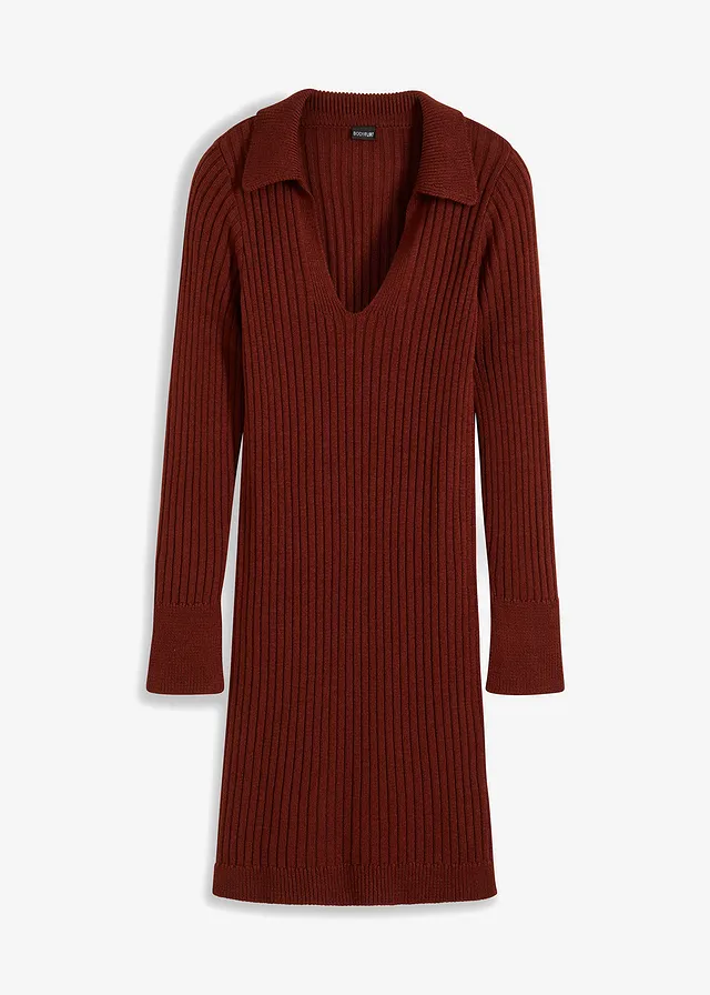 Vrúbkované pletené šaty