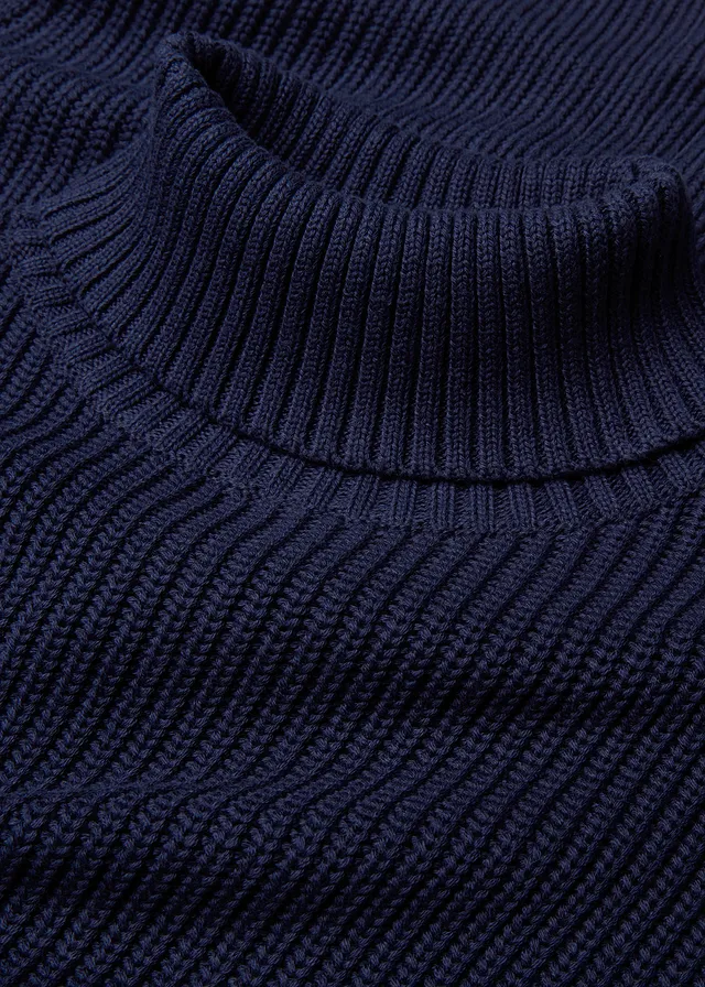 Pull col roulé 100% coton • bleu foncé • product-page.page-title-suffix