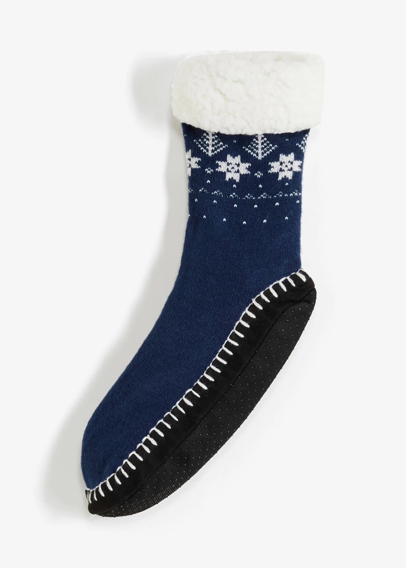 Ponožky na doma s protiskluzovou podrážkou a medvídkovou podšívkou • hlubinná modrá • bonprix obchod