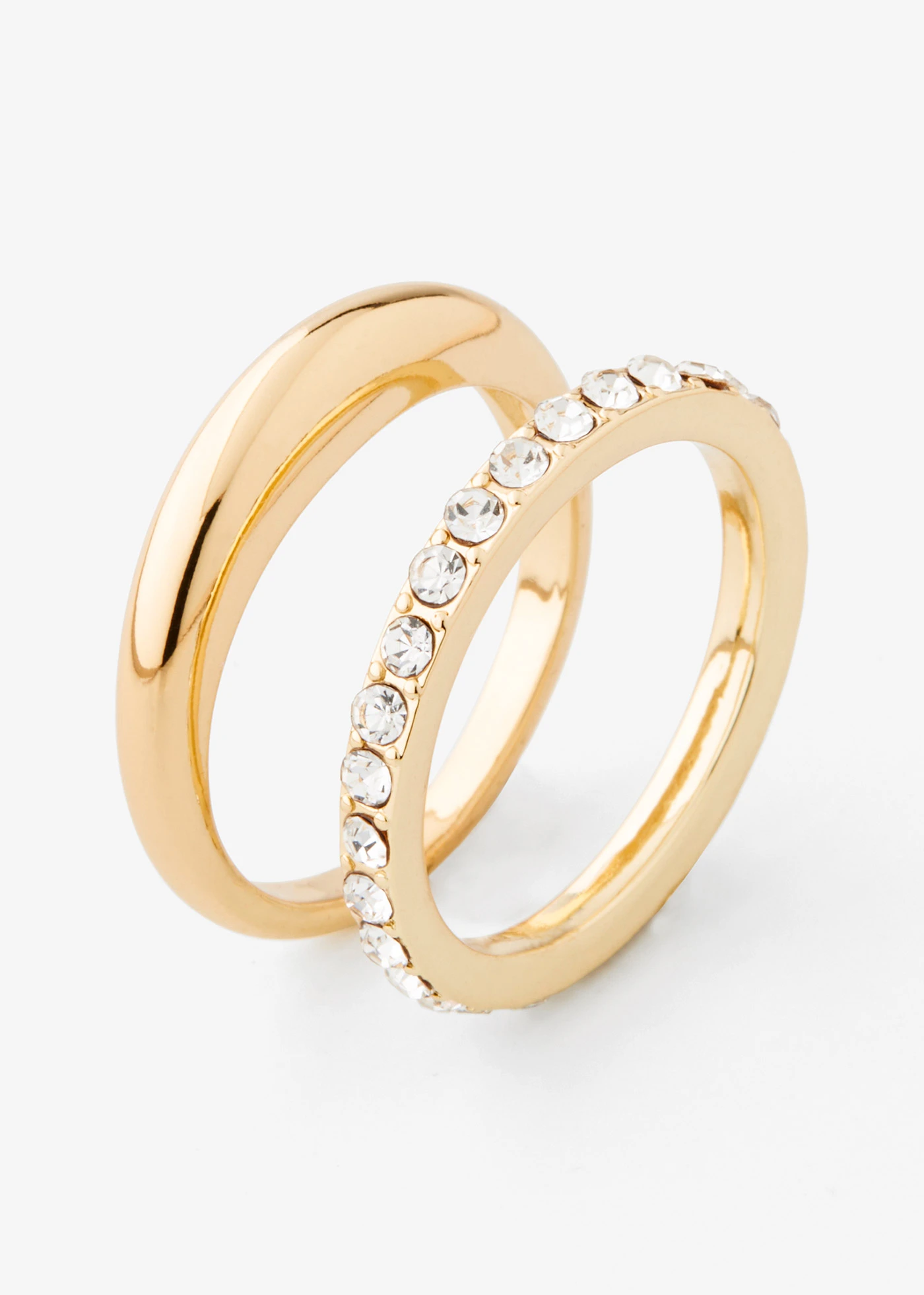 Prsteny, s křišťálovými kameny (2 ks v balení) • pozlacené • bonprix obchod