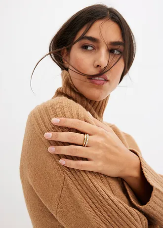 Prsteny, s křišťálovými kameny (2 ks v balení) • pozlacené • bonprix obchod