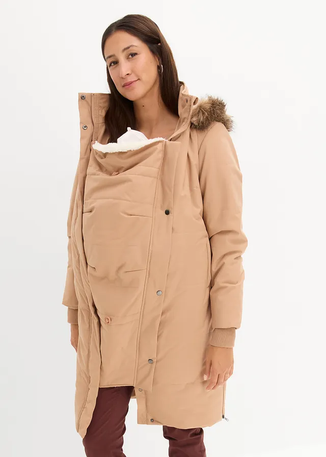 Doudoune de grossesse et de portage, Couleur: camel