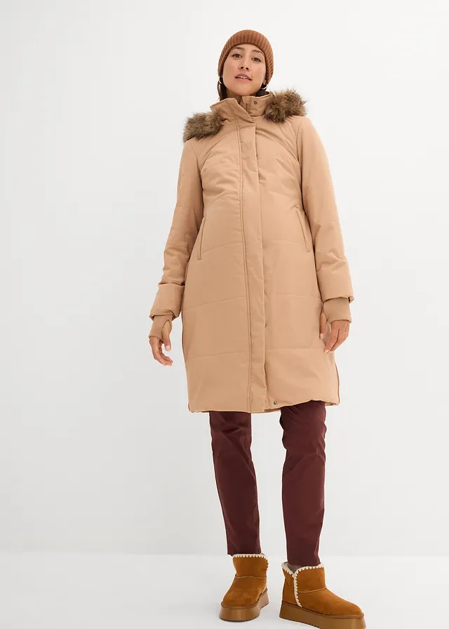 Doudoune de grossesse et de portage, Couleur: camel