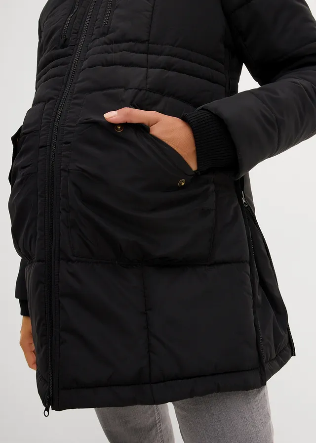Geacă gravide 3 în 1 cu inserție portbebe • negru • magazin bonprix